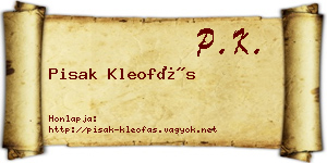 Pisak Kleofás névjegykártya